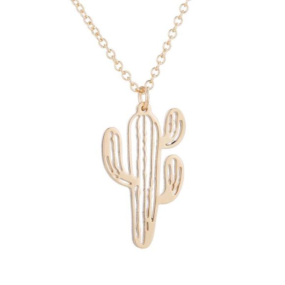 Cactus Gold Dainty Necklace 5-L-1-19 - Picture 1 of 2